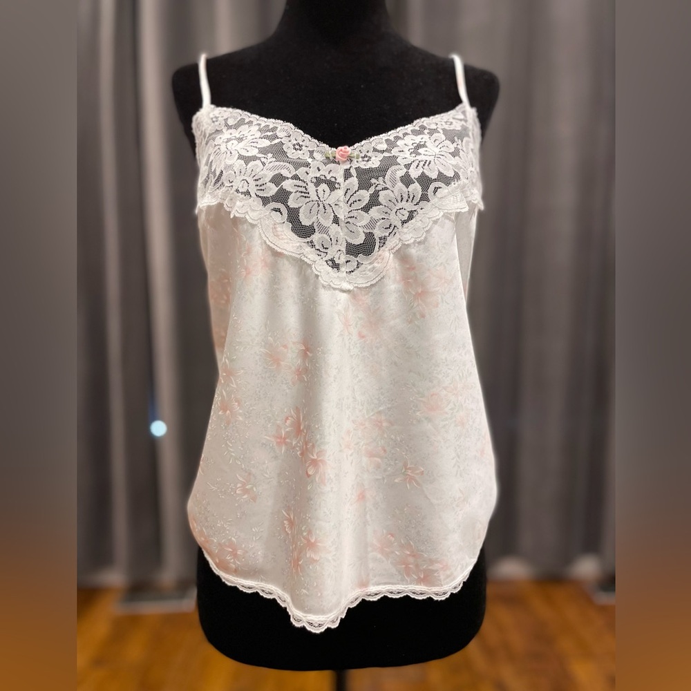 Vintage Smart Set satin floral camisole